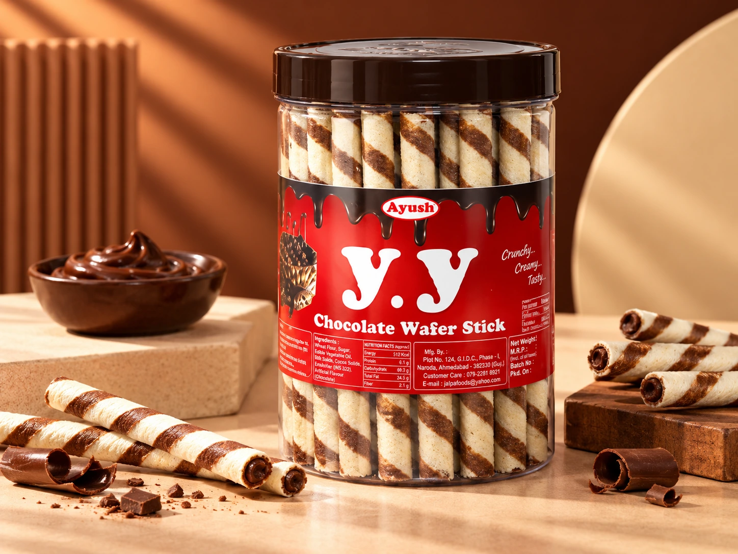 Ayush Y.Y Chocolate Wafer Sticks product pack
